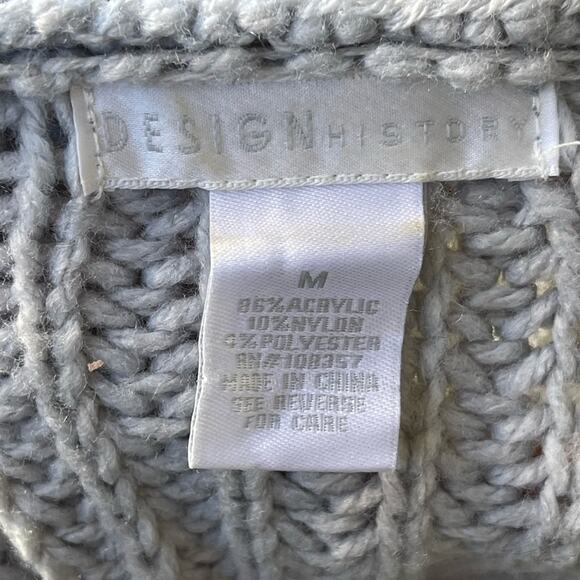 Design History Cable Knit Collar Zip Sweater in Pale Blue, M ☕️ - Picture 12 of 12